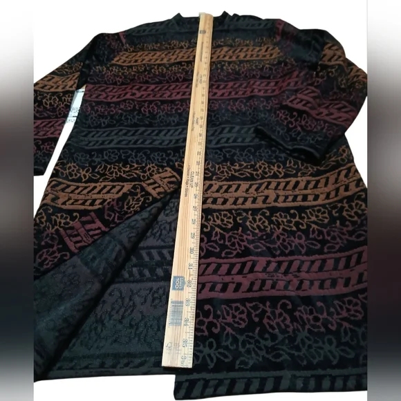 Chico's Women's Size 2 Black and Brown Textured Jacket - Picture 4 of 7